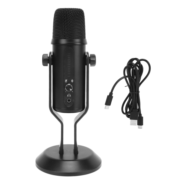 USB-mikrofon Intelligent støjreduktion Computerkondensatormikrofon med stemmeaktiveret LED-lys til optagelse af gaming- W