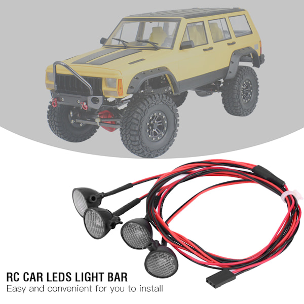 RC-kiipeilijän LED-valopalkin kattovalot lampun lisävaruste Axial scx10 Traxxas trx-4 autolle (valkoinen)
