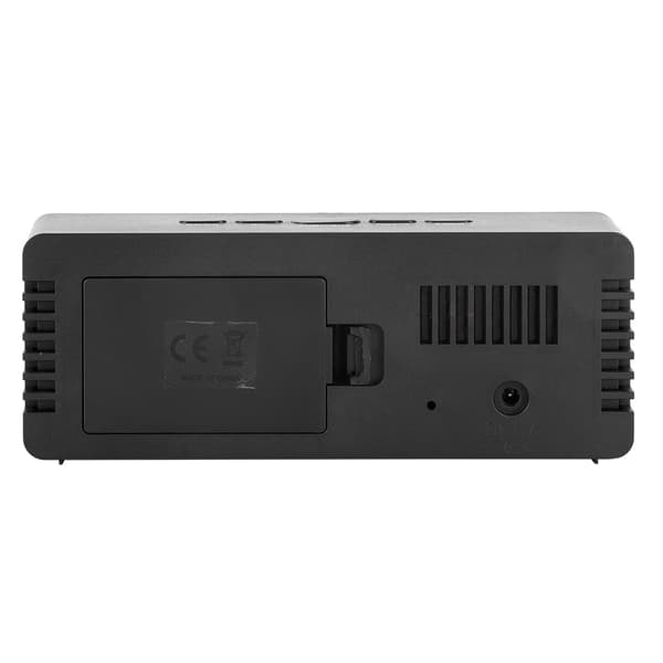 Multifunktionell LED digital väckarklocka med sminkspegel