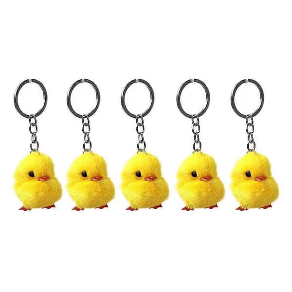 [02]5-pack Pine Yellow Duck Keychain Chicken Keychains for Handbag Backpack Wallet Ins