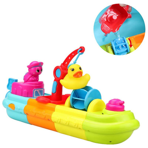 Toddler Baby Bad Båt Rolig Toy Badrum För Barn Bad Båt Tryck Jet Flytande leksak