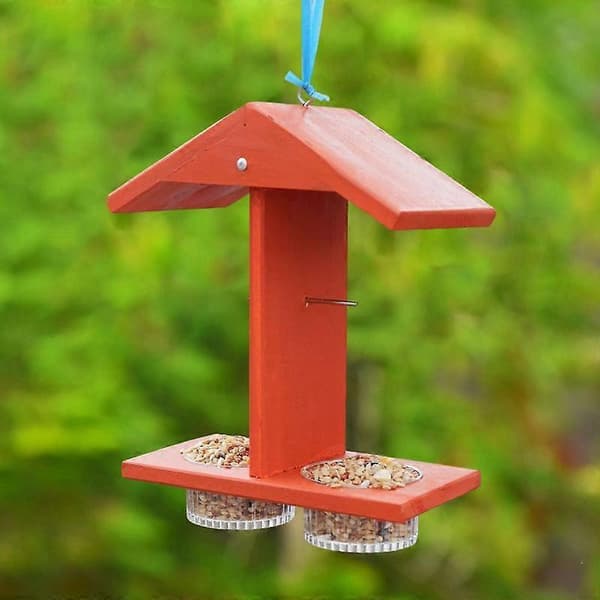【02】fuglefoderbræt til udendørs fodringsstation til oriole vejrbestandig dobbeltkopper fuglefoderbræt til have terrasse dæk balkon