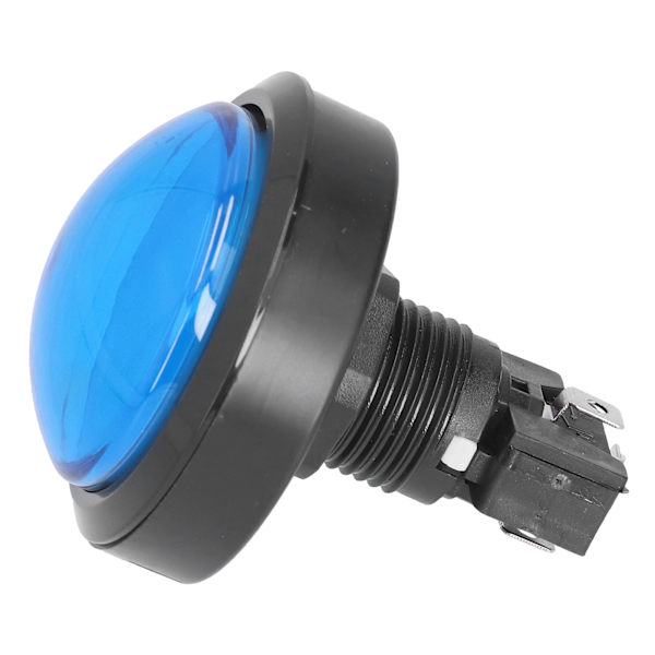 60mm Stor Konvex Knapp 2‑Fots Brytarknapp med LED-Ljus för Kranmaskin Spelkonsol Blå