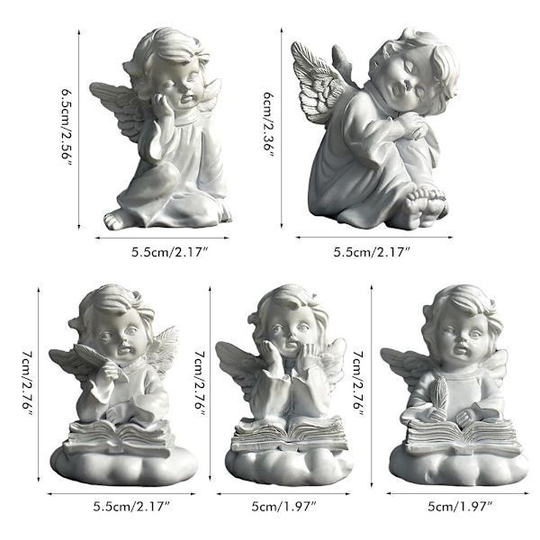 Ängel Resin Trädgårdsstaty Figur Fée Ängel Skulptur Heminredning