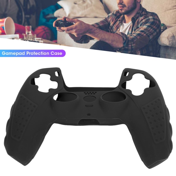 Matvarekvalitet Sklisikker Silikon Spillkonsollbeskyttelse Gamepad Håndtak Grep for PS5 Joystick (Svart)