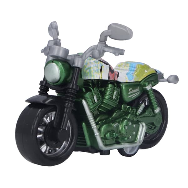 Mini Legering Træk Tilbage Motorcykel Legetøj Høj Simulation Grøn Børn Koordination