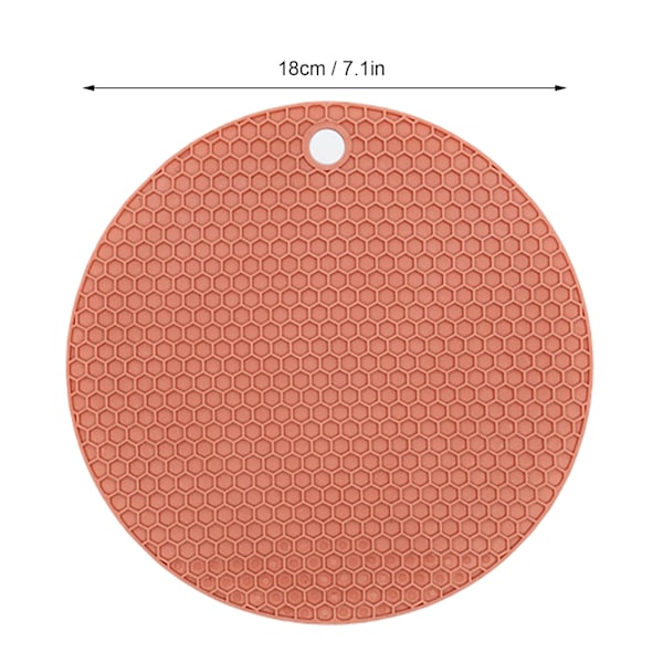 Rosa Gummi Halkfri Värmeisolerande Grytunderlägg för Varma Koppar (18cm, 0.5cm Tjock)
