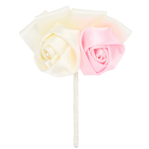 4 stk Mote Menn Ribbon Rose Blomst Boutonniere Brooch Dekor for Jubileum og Bursdagsgaver