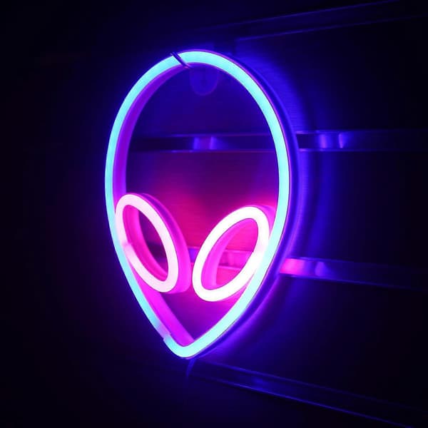 Alien Neonskyltar Led Neonskylt Rosa Blå Neonljus
