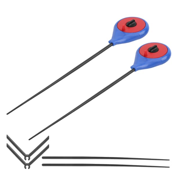 2 Set Bärbart Mini Isfiske Spö Kit Blå