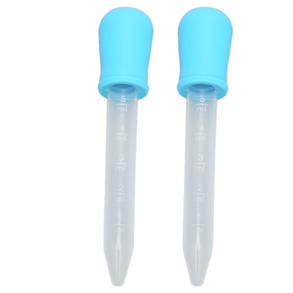 2 stk Silikon Overførings Pipetter - Multifunksjonelle Kalibrerte Væske Dryppere for Laboratorium og DIY Kunstprosjekter - Blå