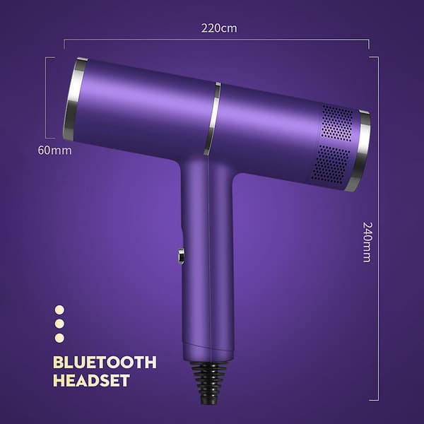 Högdriven Lätt Hårtork Multifunktionell Lågbrusig Hårtork för Hårstyling white US plug