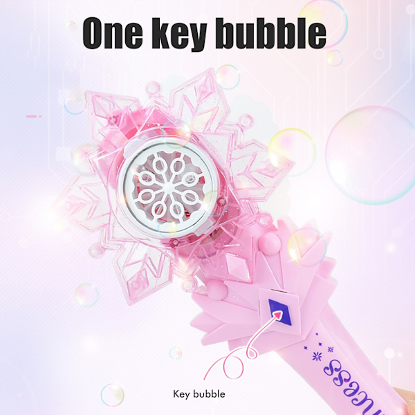 Magisk Trollspö för Barn Automatisk Bubbelmaskin Bubbelblåsare Leksak Ljus Musik Utomhusleksak för Barn Present
