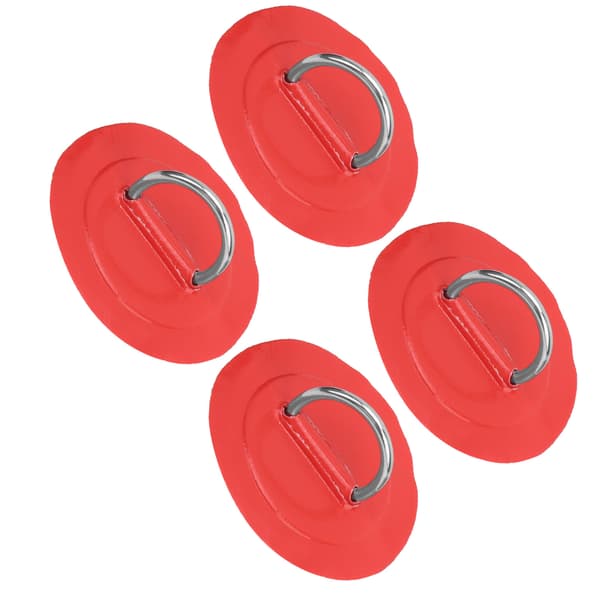 4 stk oppblåsbar båtkajakk DRing Pad Patch Marin fast spenne med elastisk strikk (rød patch)
