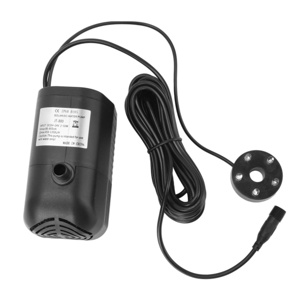Solvattenpump ABS Nedsänkbar Dekorativ Fontän Borstlös Pump med Ljus för Trädgård DC 6V‑24V