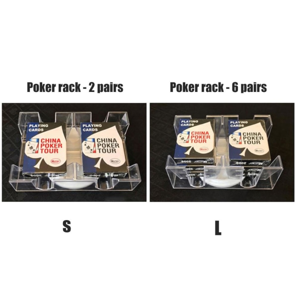 2 dæk/6 dæk roterende kortbakke Praktisk spillekortholder Klar kortspilsarrangør