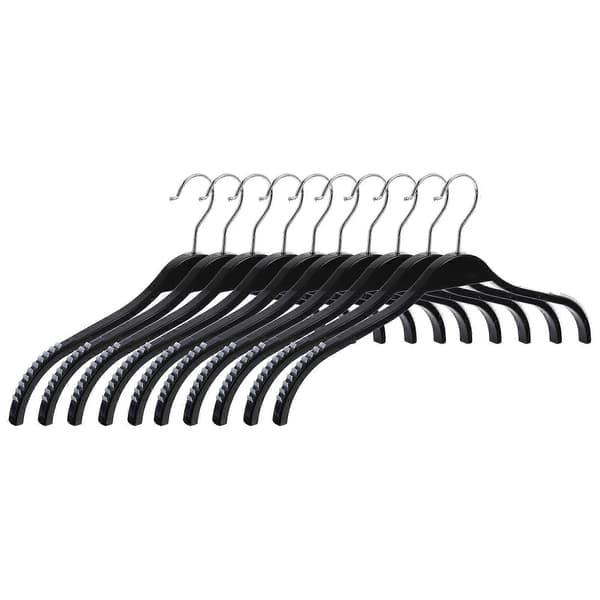 [02]1 Set 10 Pcs Plastic Hangers Practical Simple Traceless Clothes Hangers