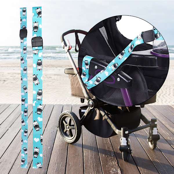 Justerbar 2,5 cm Babyflaskekoppholder med stropp - Barnevognleke Sippy Leash Tether (Zebra Design)