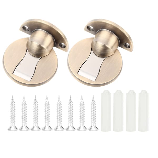 2 Sæt Antik Messing Rustfrit Stål Magnetisk Dørstopper Holder Dørstopper Tilbehør