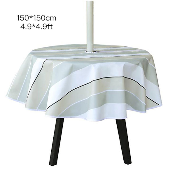 Terrassehage utendørs duk vanntett og oljebestandig glidelås duk med paraplyhull (blomsterform rektangel 150 * 213CM)