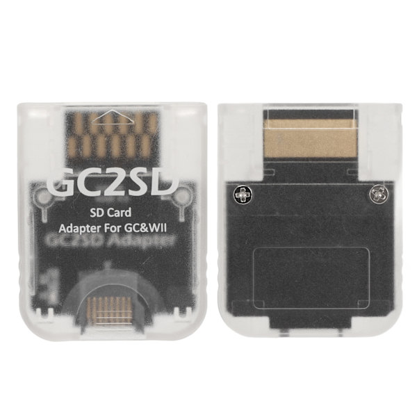 GC2SD-kortinlukija Plug and Play Kannettava Ammattimainen Pelikonsoli Mikro Tallennuskortin Sovitin Wii:lle GC:lle Läpinäkyvä