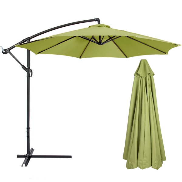 Utendørs parasoll hage paraply erstatning paraply overflate - ingen paraplyramme grå grønn egnet for 3 meter 8 ribber