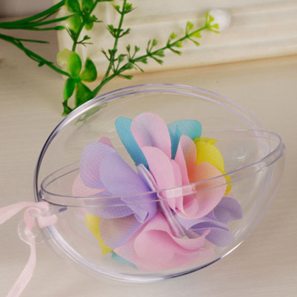 10 stk. 8 cm klare plastik hule ovale ægformede kugler til blomsterarrangementer og påskepynt