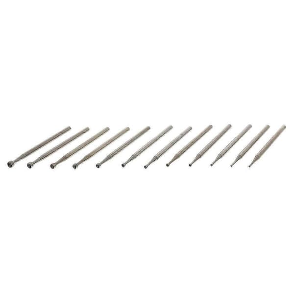 12 stk. runde koppfresesett, 3/32 tommer skaft trådrundere bits smykkeutskjæringsbits (0,8-3,0 mm)