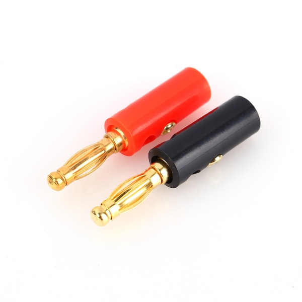 20 st/paket 4 mm svart och röd tråd ljudkabel Banankontakter Pluggadapter hona