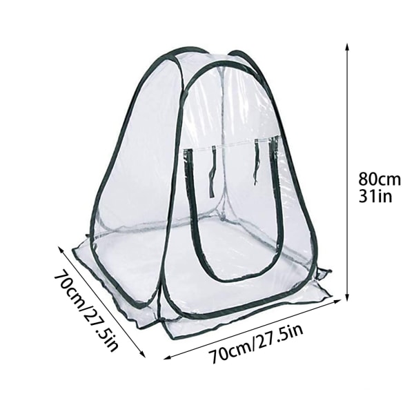 Foldbart bærbart mini-havearbejde til hjemmet drivhus saftigt blomst varmt betræk vindtæt og regntæt drivhus 70*70*80CM (med 4 jordsøm)