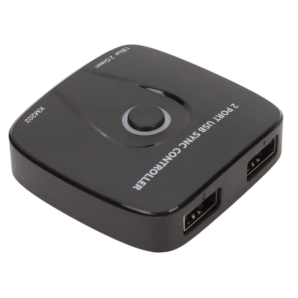 2 i 1 USB Switch Selector KM USB Delings Switch Stabil Transmission Synkroniserings Controller