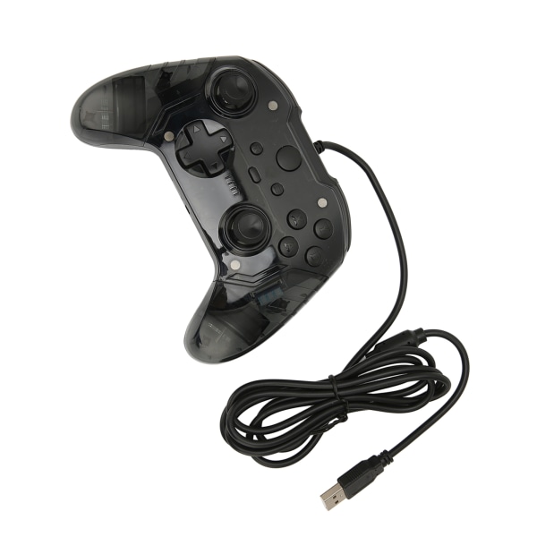 Trådløs Spilkonsol Dobbelt Vibration RGB Transparent Skal Gamepad Joystick til Xbox PC Sort