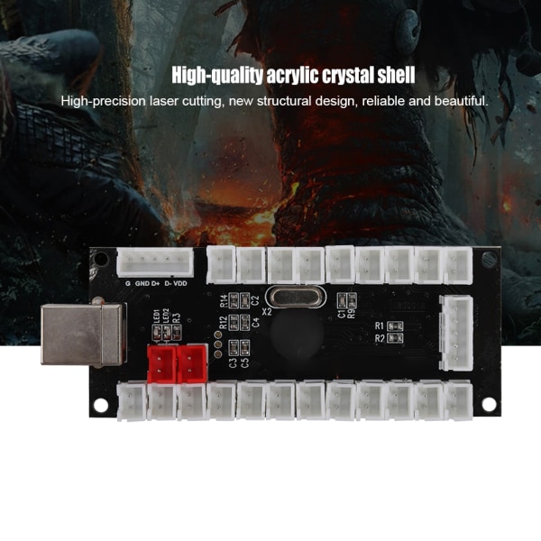 Arcade-spill USB-koderknappkontroll for Raspberry Pi-verts PC-spillmaskin BlackCY-822C