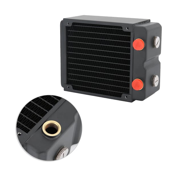 Computer Vandkøling Kobber Radiator 12 Rør 3 Lag PC Køler Køleplade 120mm G1 4