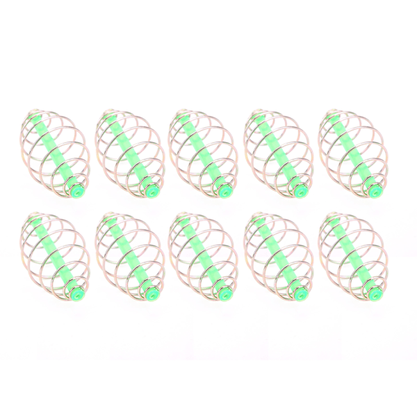 10-pack Fjäderspole Bo Redskap Inline Metall Bete Matare Fiskeutrustning