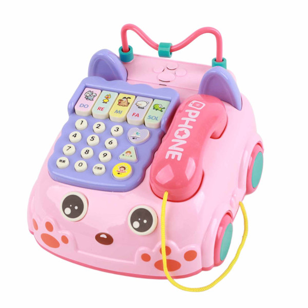 Leksakstelefon Pedagogisk Simulering Babyleksak Rosa Medium Batteridriven
