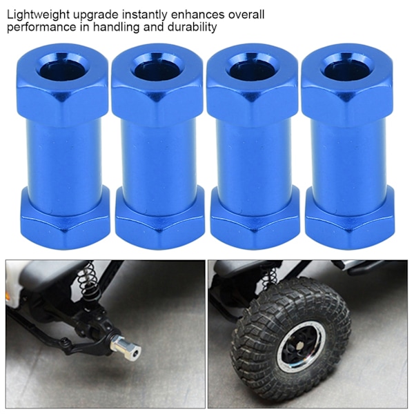 4 kpl 12 mm RC kuusiokolopyörän navan metalliadapteria D90 AX10 CC01 SCX10 F350 -raakalaisille (25 mm sininen)