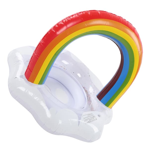 Baby Svømme Float Regnbue Oppustelig Børne Svømmering med Safety Float Seat