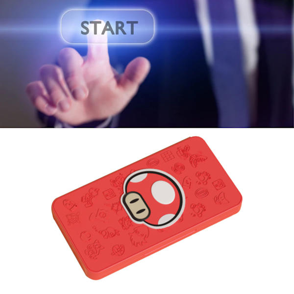 Spillkortveske med 24 spor, 3D-preget, magnetisk, bærbar, ekstra stor, for Switch Mushroom Head