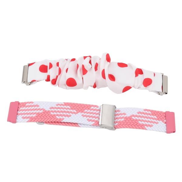 2 st Vävda Klockarmband för Fitbit Versa Justerbart Elastiskt Hårband med 4 Fjäderstift