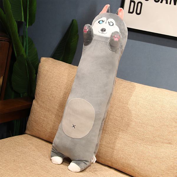 Stor Husky Lång Kudde Plysch Leksak Lat Säng Sov Kudde Soffa Kudde 70cm 0.45kg Pug