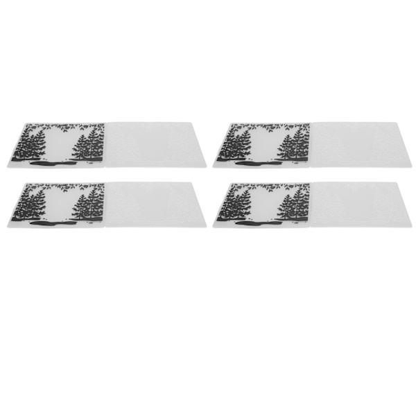 Sett med 4 hevede relieff-embossingsmapper for DIY-håndverk – Plastmaler for bruk med embossingsmaskiner