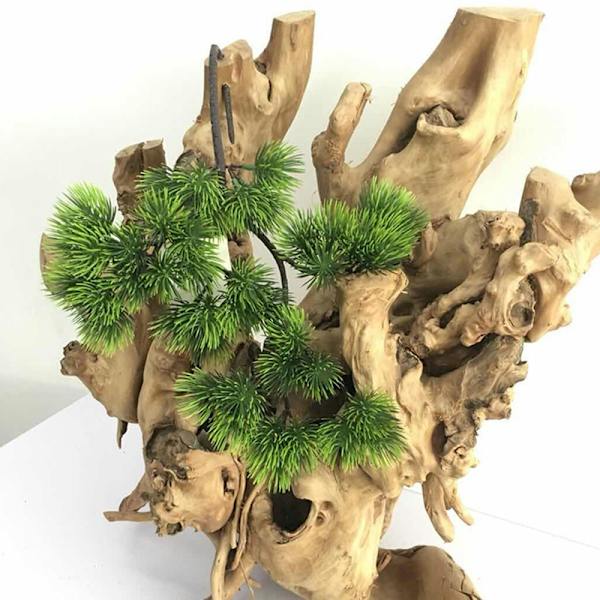 Kunstige furutrær og bonsaitilbehør til blomsterdekorasjon - Kunstige blomster, thuja-blader og dekorative furutrær A1