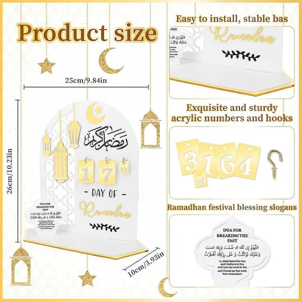 Ramadan Adventskalender, DIY Nedtællingskalendere Dekorationer Til Hjemmet, 30 Dage Til Eid, Ramadan Gave Til Børn, Ramadan Og Eid Indretning