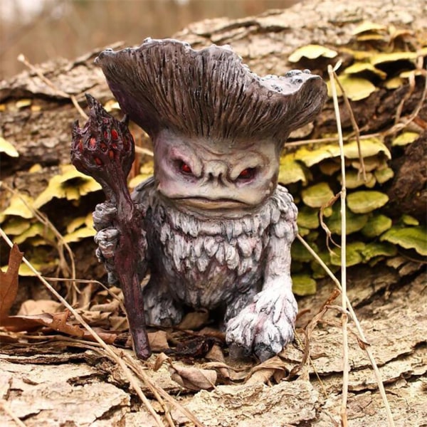 1 st trädgårds-svampelf dekoration troll troll resin ornament bläck 12*14cm