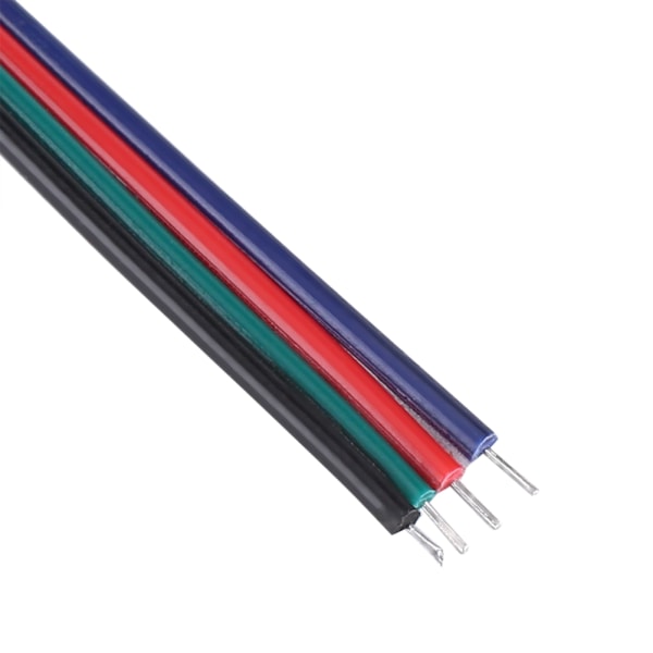 20 stk 4-pins kabelkontakter for 5050/3528/3014 RGB LED-striper 10 cm lengde hunn