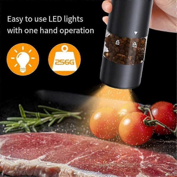Electric Salt and Pepper Grinder Set, USB Rechargeable, Automatic Salt and Pepper Mill with Adjustable Coarseness