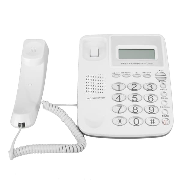 AEQ96761 Hvide krystal knapper fastnettelefon til hjemmekontoret