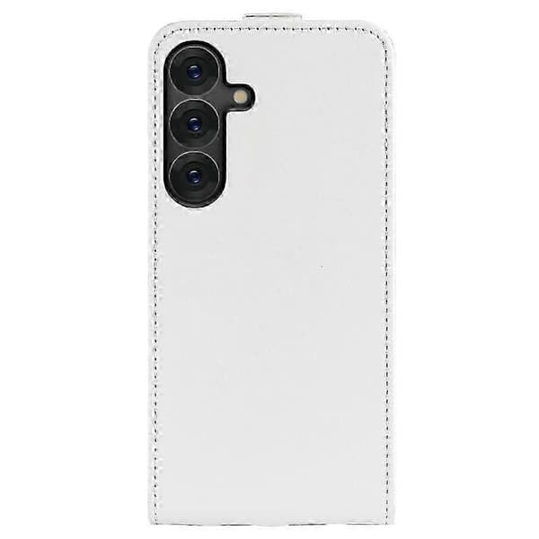 R64 Textur Vertikalt Flip Läder Telefonfodral White