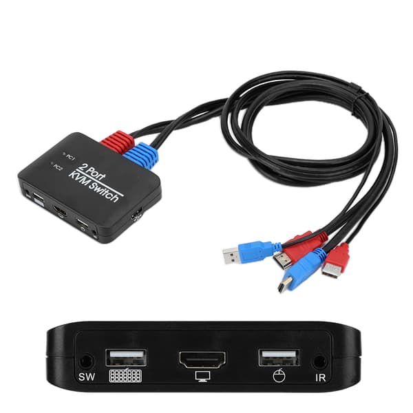 2 Port USB 2.0 HDMI KVM-bryter for Windows iOS OS X Linux Netware Unix Android